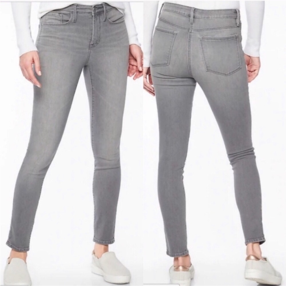 Athleta Sculptek Gray Mid Rise Skinny Jeans Size 4